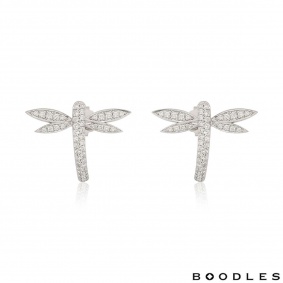 Boodles White Gold Diamond Dragonfly Earrings